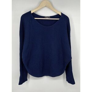 VINCE Blue Knit Sweater Size Large Oversized Boxy Crop